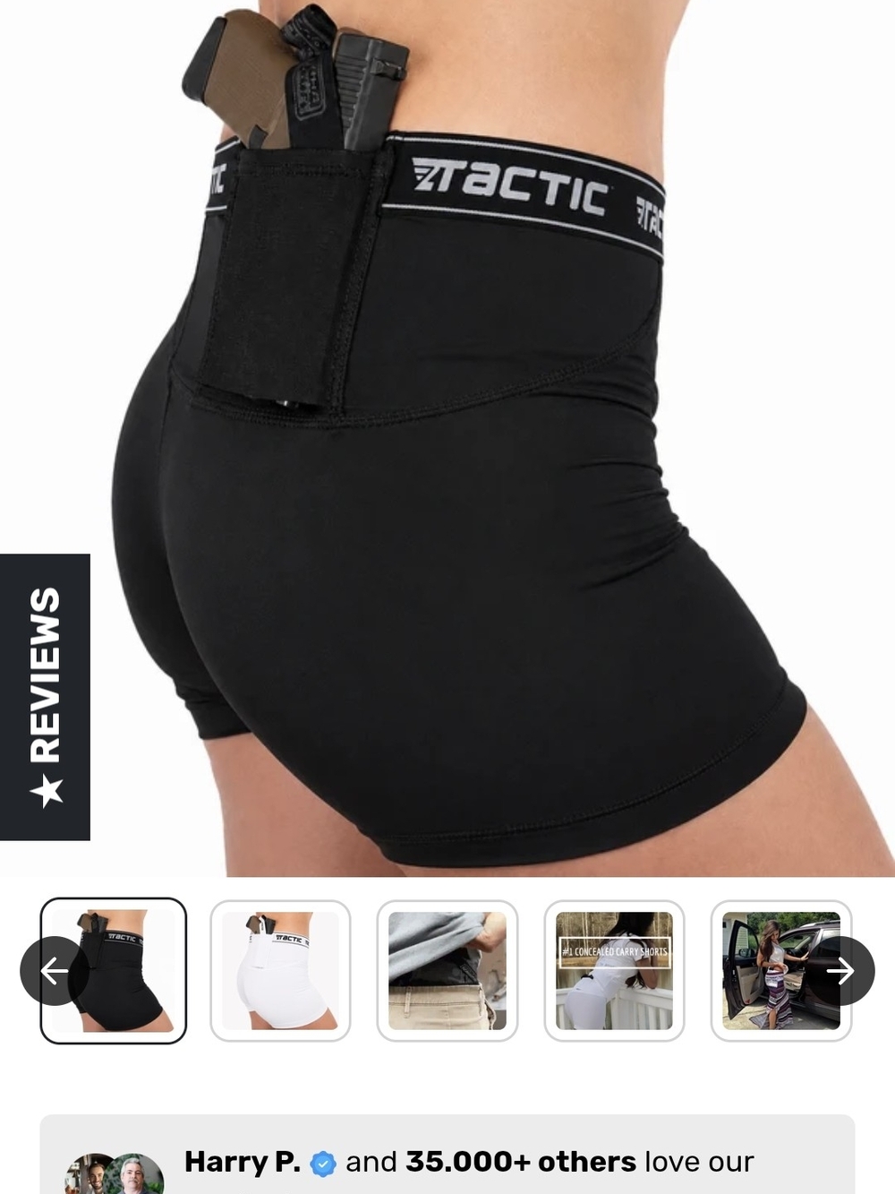 Tactical- Women's Concealed Carry Handgun Shorts - Black - 2Tactic Brand